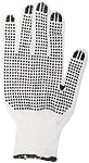 Knitted Poly/Cotton Gloves with Black PVC Dots (Extra Large Size) - 1 Dozen Pairs