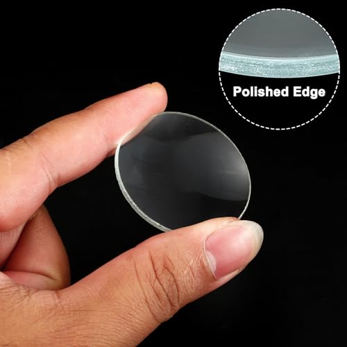 Image of PATIKIL 10cm Focal Length 40mm Double Convex and 10cm Focal Length 40mm Double Concave Lens 1 Set, 2 Pack Glass Optically Polished Round Edges Lens for Physics Experiment Classroom, Clear