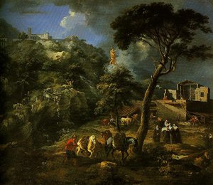 Tableau peinture à l'huile de Pandolfo Reschi : Saint Jean-Baptiste