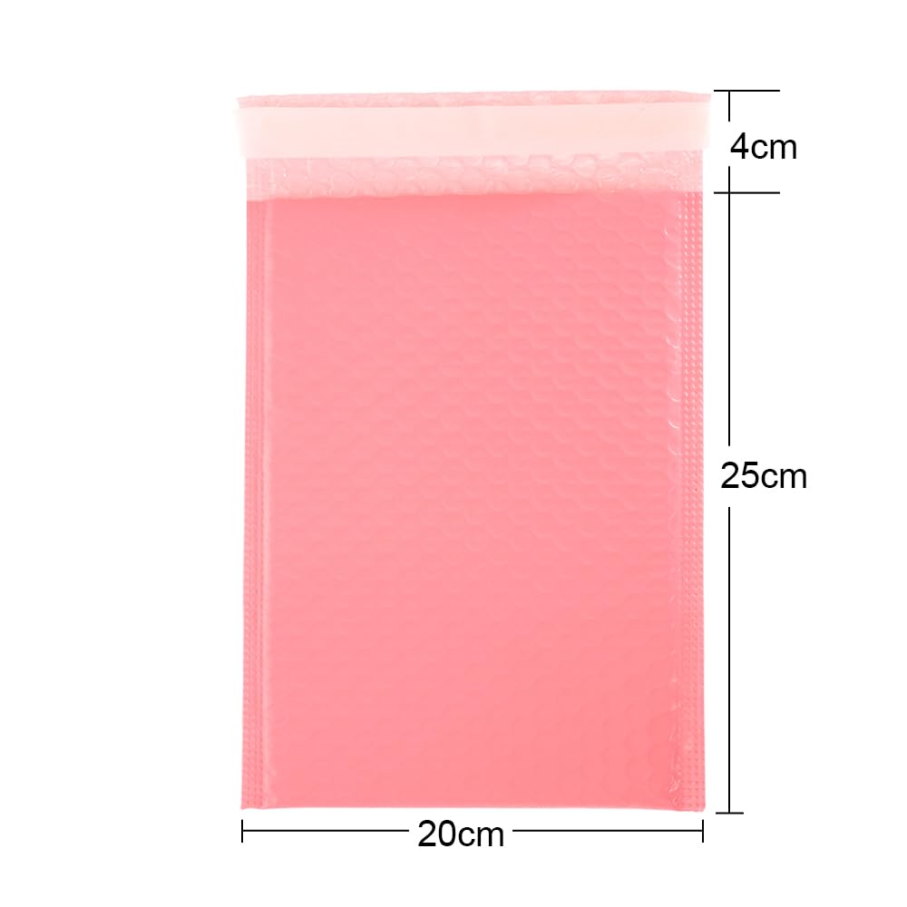 Buste Imbottite Per Spedizioni 100 pezzi buste imbottite postali a bolle con pellicola di perle regalo busta for posta for rivista libri foderata autosigillante rosa(20x25cm-100pcs)