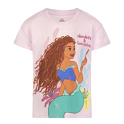 Image of Disney The Little Mermaid Princess Ariel Girls Short Sleeve T-Shirt and Shorts Set for Little Kids