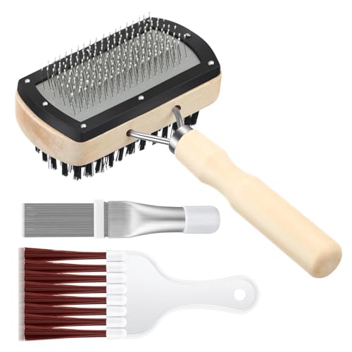 Lnhgh - Limpiador de rejilla de aire acondicionado, limpiador de aire acondicionado, kit de limpieza AC de 3 piezas, kit de limpieza de aire acondicionado, cepillo de bobina de CA para condensador,