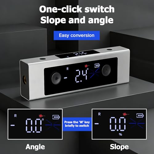 Digitale Wasserwaage, Digitaler Winkelmesser mit Dual-LCD Display, 4 * 90° magnetischer digitaler winkelmesser, Type-C Schnittstelle, Dual Axis Level Box für Holzarbeiten, Bau, Dekoration, DIY