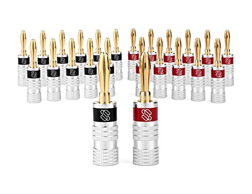 Sewell Silverback Banana Plugs, 24k Gold Dual Screw Lock Speaker Connector, 12 Pairs by Sewell - Used condition - US$23.98