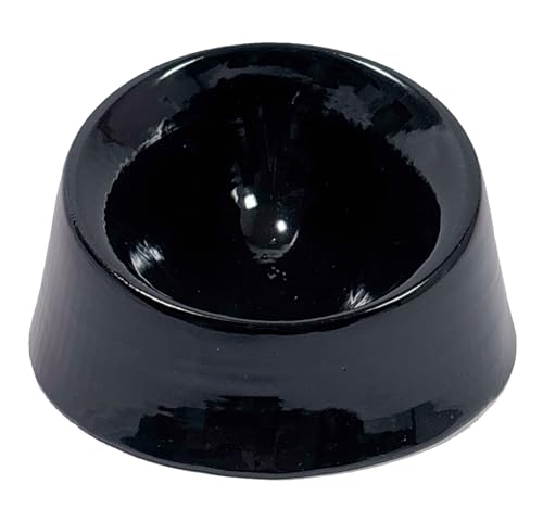 猫の和食器 食べやすさと清潔さを考えたペット用陶器 日本製 フードボウル 猫皿 萬古焼 内山製陶所 (黒)