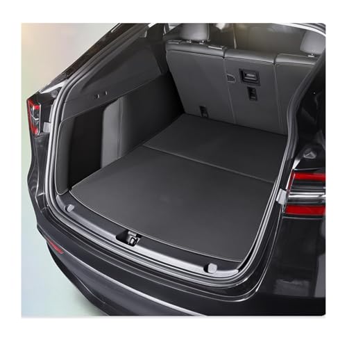 Tapis de coffre Tesla Model Y étanche anti-salissure en cuir noir