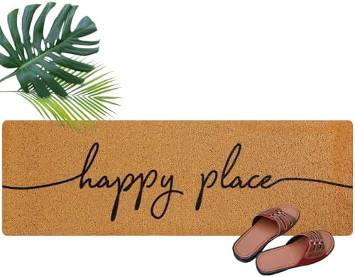 Long Doormat 45'' x 15.5'' Front Door Mat for Entrance Inside Outdoor Large Decorative Door Rug Welcome Mat for Outside Home Entry(Happy Place)