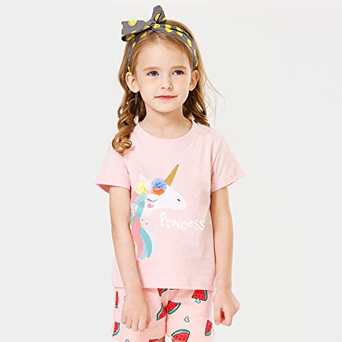 Toddler Girls Cotton T-Shirt Baby Girl Short Sleeve Unicorn Tee Shirts Pink 7 Years #TOP1