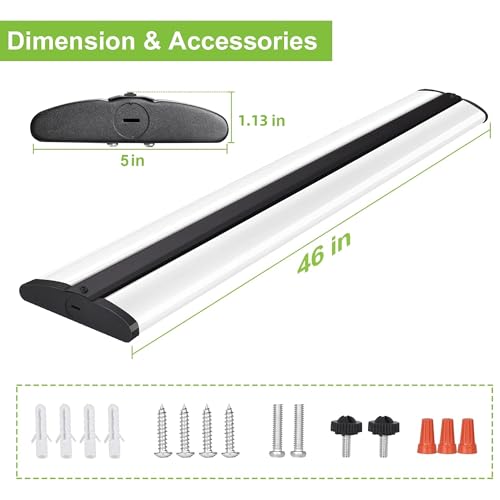 Image of hykolity 4FT 5'' W LED Wraparound Light with 55W /65W /75W, 3000K /4000K /5000K | 5500LM-7500LM,Low Profile Design, No Glare, Flush Mount Ceiling Light for Office, Kitchen,Laundry Room, ETL, 4 Pack, Black