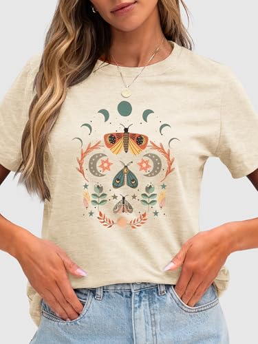 Image of Anbech Womens Dandelion Graphic T-Shirts Teen Girls Cute Sunflower Print Casual Tee Tops