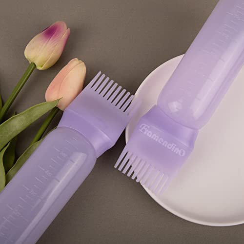 Framendino, Pacote com 2 frascos aplicadores de pente de raiz roxa, garrafa de tintura de cabelo, fr