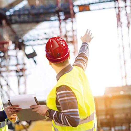 Image of LADWA Red Heavy Duty Director Safety Helmet, ISI Marked Protective Hard Hat for Construction, Industrial and Workplace Safety Applications (Pack of 5)