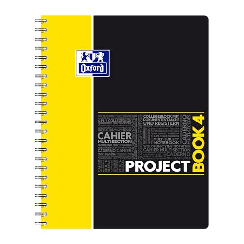 Cahier à Spirales Oxford ProjectBook A4+ Seyès Couverture Polypro Lot de 2 - 6