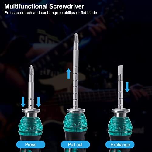 31 Pcs Guitar Maintenance Tool Kit, Pogolab Guitar Repairing Tool Kit with Carrying Bag for Guitar Ukulele Bass Mandolin Banjo, Perfect Gift for Music String Instrument Enthusiast