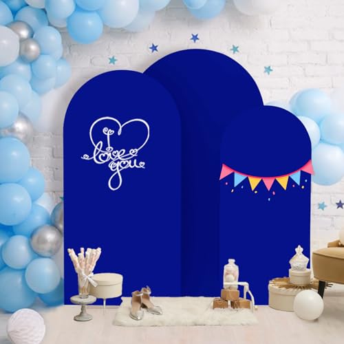 Cobertor de arco Babenest azul real para bodas set 3 miniatura 5