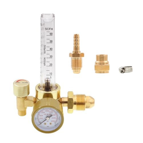 CGA-580 Argon CO2 MIG Welding Regulator 0-60 CFH Flow Meter Gauge for MIG/TIG Welding