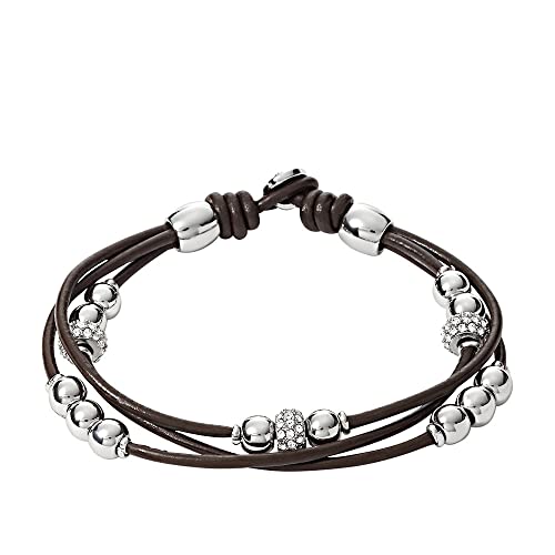 Fossil Armband Für Frauen, 19 Cm Braunes Echtlederarmband, JA6068040