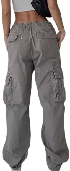 EMMIOL Cargo Pants for Women High Waisted with Pockets Y2K Streetwear Casual Tactical Travel Pants - Image 2