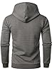 HOOD CREW Men’s Long Sleeve Pullover Hooded Jacquard Sweatshirt Plaid Hoodie with Pocket Darkgrey #2
