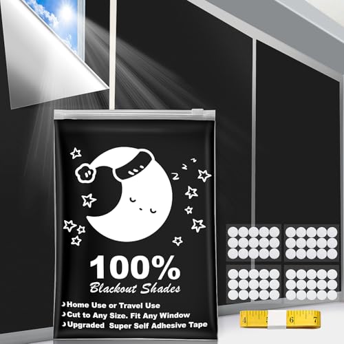 SUSNID Portable Blackout Curtains, 118' x 57', 100% Blackout, Waterproof, Reusable, Hook & Loop Tabs, Ideal for Travel, Home, Office, Bedroom