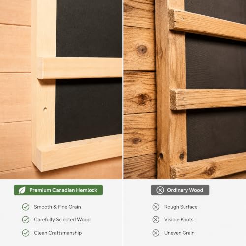 Image of Infrared Sauna,Low EMF,1-2 Person Sauna,Premium Wood,Indoor Sauna