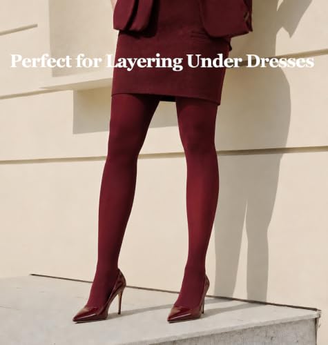 Image of CozyWow 80D Control Top Opaque Tights for Women Matte Pantyhose High Waist