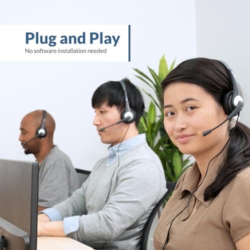 Image of Cyber Acoustics Ac-104 Mono Headset With Single Plug And Y-Adapter - Over Ear, Black