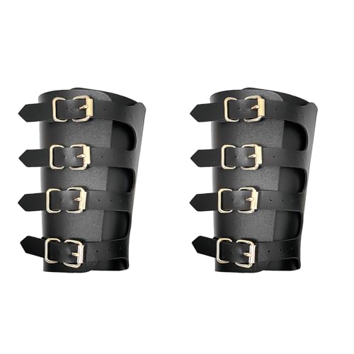 Floatdream Protezioni Bracciali in Pelle, Polsino Medievale con Fibbia, Parabraccia Vintage per Tiro con l’Arco e Sport