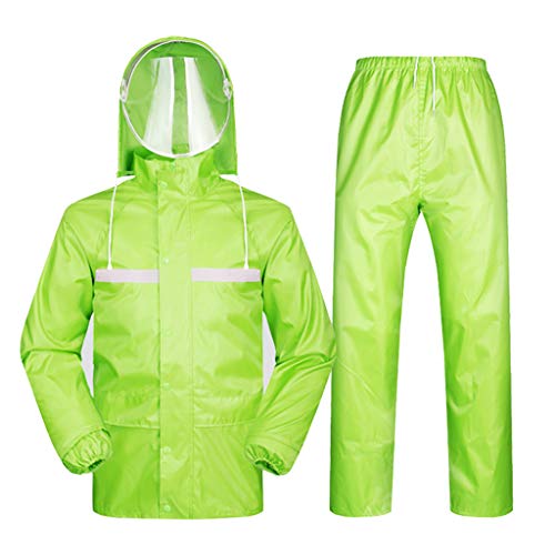 LIYFF-Umbrallas Motorcycle Rain Suit for Men Waterproof Hooded Rainwear 2-Piece(Jacket & Trouser Suit)