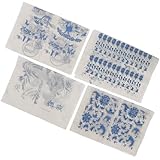 TINEASUR Unterglasur Transfers für Keramik 4 Bögen Glattes Papier Praktisches...