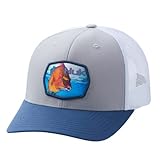 HUK mens Mesh Trucker Snapback | Anti-glare Fishing Hat, Hog Snapper- Oyster, One Size US