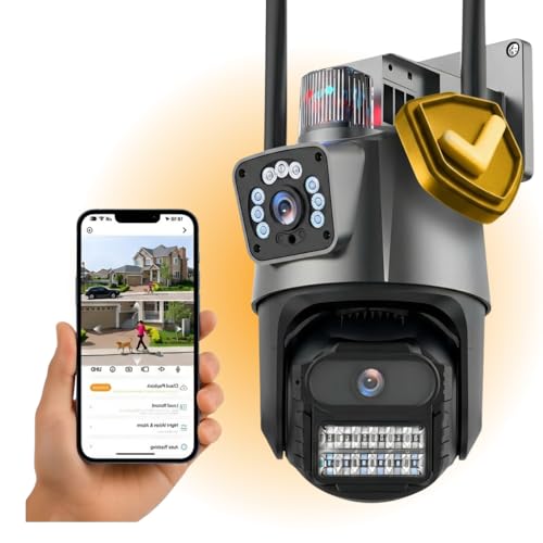 Câmera de Segurança Externa com Lente Dupla e Visão Noturna