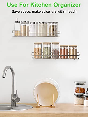 Smartake 2-Pack Shower Caddy, Wall Mounted Rustproof Bathroom Shelf With Adhesive, No Drilling Strong Shower Racks, Stainless Steel Storage Organizers For Kitchen Toilet Dorm (13 Inches), Silver #TOP5