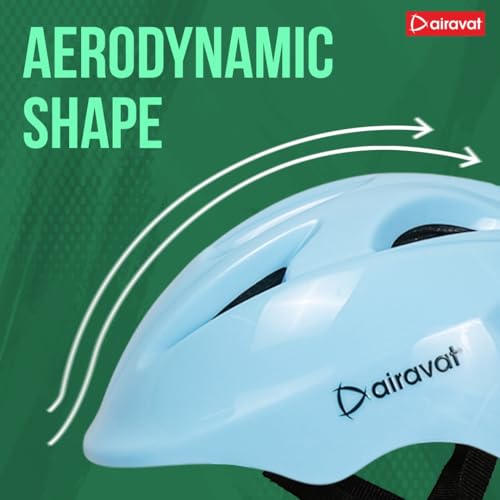 Image of Airavat 7510 Zippy Kids Protective Set Including Helmet Along with Knee Pads, Elbow Pads & Palm Guards (Cyan)