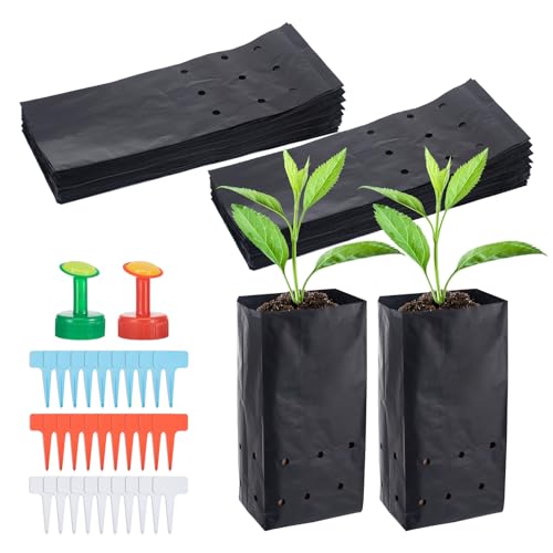 FULAIERGD 100 Pcs Nursery Growing Bags Seedling Starter Bags