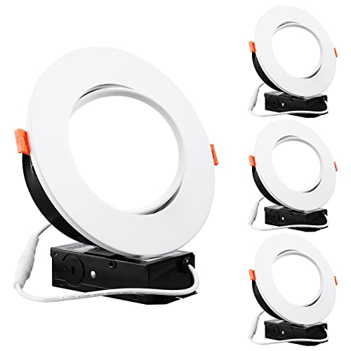 Torchstar 6 Inch Gimbal Led Recessed Lighting With Junction Box, 13.5W Ic Rated Air Tight Directional Swivel Downlight, Cri90+ Dimmable Canless Led Recessed Light, 5000K, Etl, Energy Star, Pack Of 4 #TOP6