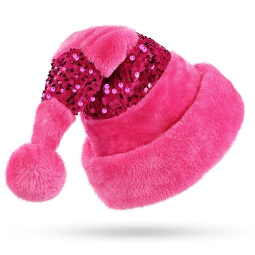 PUZAUKAL Weihnachtsmütze Plüsche,Nikolausmütze Erwachsene...