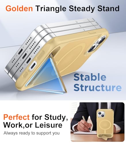 Image of Magnetic Compatible with iPhone 14 Case /iPhone 13 Case,[Built-in Invisible Kickstand][Compatible with MagSafe][Military Grade Shockproof] Slim Translucent Matte Phone Case for iPhone 14 /13 6.1 inch
