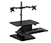 Mount-It! Standing Desk Converter, Stand Up Desk Riser with Dual Monitor Mount, Adjustable Workstation in Black, Top Platform 23
