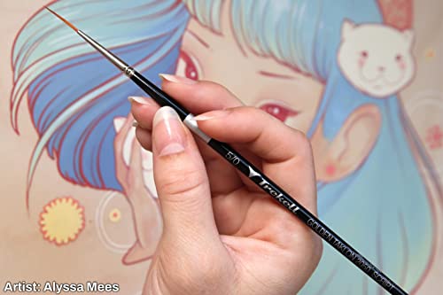 Trekell Golden Taklon Acrylic Paint Brush Set - Assorted Professional Paint Brushes For Oil Paint, Watercolor, And Gouache - 10" Brush Handles, 6 Piece Set #TOP3