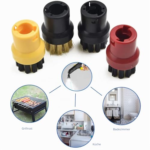 Dampfreiniger Zubehör Düse Rundbürsten Bürste Dampfreinigungsbürste Schlitz DüSen DüSen BüRsten Austauschbar Dampfreiniger Zubehör für Dampfreiniger SC1 SC2 SC3 SC4 SC5 SC6 SC7, 8 Stück
