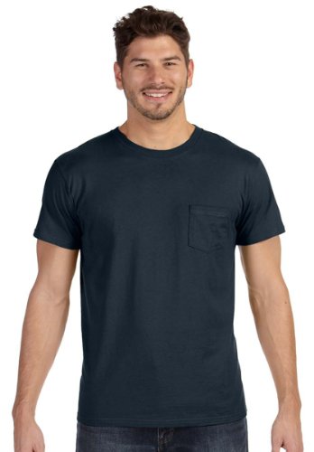 Hanes 498P 100% Ringspun Cotton Nano T-Shirt, Vintage Black, Large