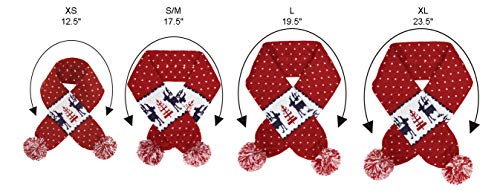 Blueberry Pet Vintage Ugly Christmas Reindeer Holiday Festive Dog Scarf in Tango Red & Navy Blue, Small/Medium - Image 6