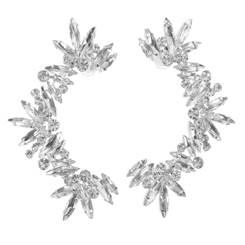 Clips de oreja para mujer con brillantes refinados de acabado premium