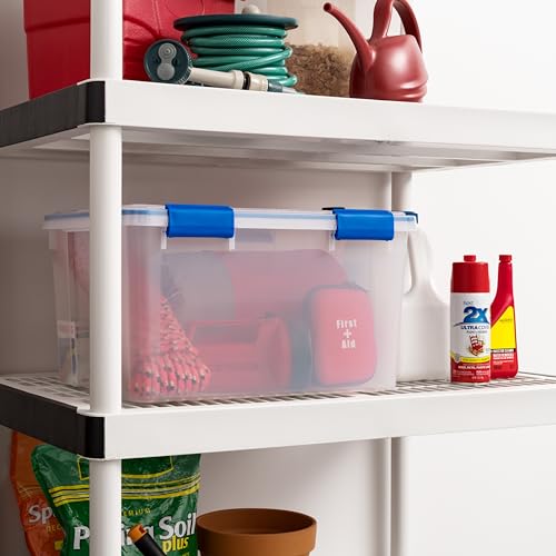 image for IRIS USA WeatherPro 44 Qt Storage Bins with Lids, 2 Pack, BPA-Free Pla