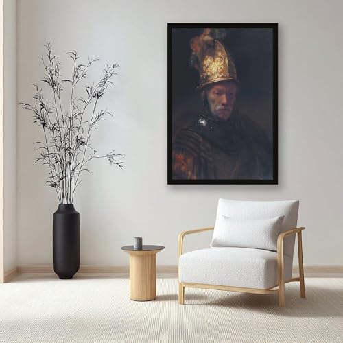 Toile Rembrandt Homme au casque doré cadre décoration murale salon tableau peinture 20x30 - 7