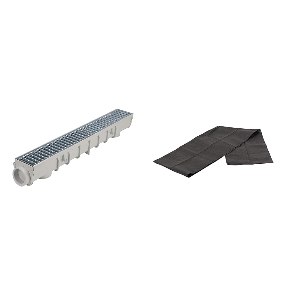 NDS Pro Series Drain Kit 5-1/2 in. X 39-3/8 in. Deep Profile Channel, Galv. Steel Grates & FWFF67 Filter Fabric Wrap for Flo-Well® Stormwater Dry Well System, 2 ft. Wide X 7 ft. Long