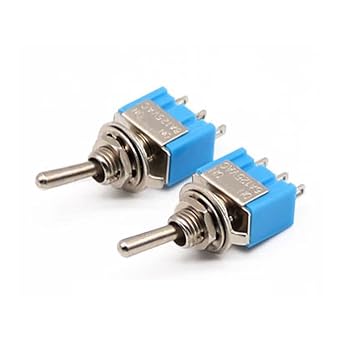 10Pcs Mini Toggle Switch SPDT 3 Pin ON/OFF 6A 125V - Compact Switch for Cars, Arduino, DIY Electronics, Dashboard, Home Appliances