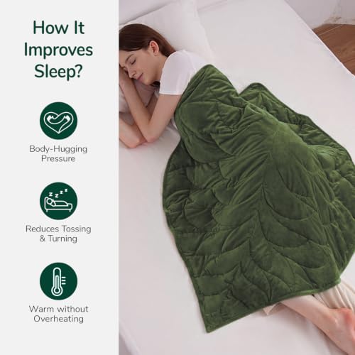 Image of Kaisa Weighted Blanket for Adults 7lbs 41 inch x 53 inch, Soft Heavy Cozy Luxury Crystal Velvet Small Weighted Lap Blanket, All-Season Blanket, Machine Washable, Olive Green