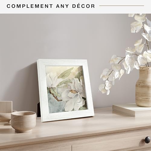 MCS Studio Gallery 8x8 Picture Frame White Woodgrain, Wall Hanging & Easel for Tapletop Display, Square Photo Frame for Photos, Posters & Art Prints (1-Pack)